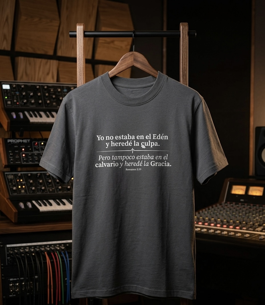 Camiseta Edén y Calvario — Gris