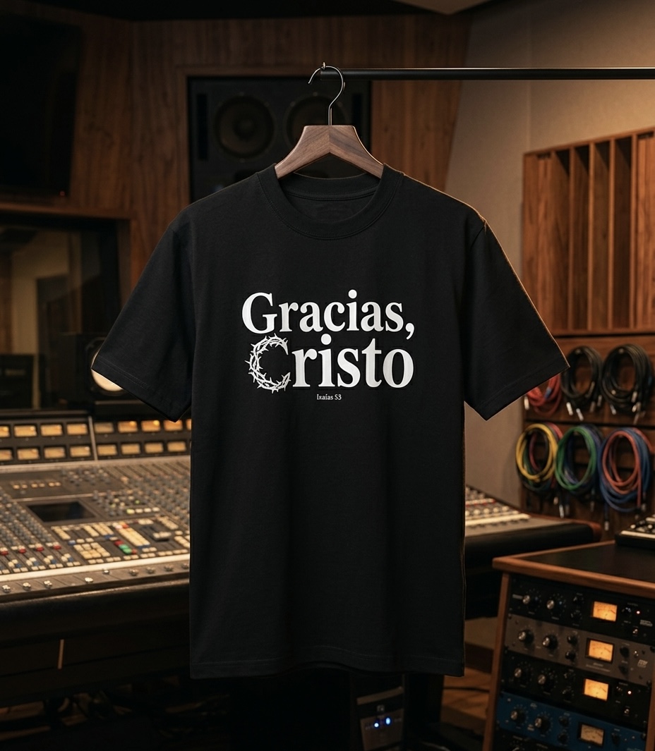Camiseta Gracias, Cristo — Negro