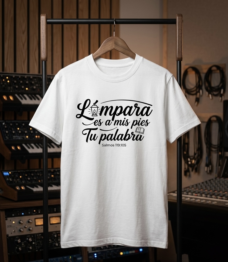 Camiseta Lámpara — Marfil, Salmos 119:105